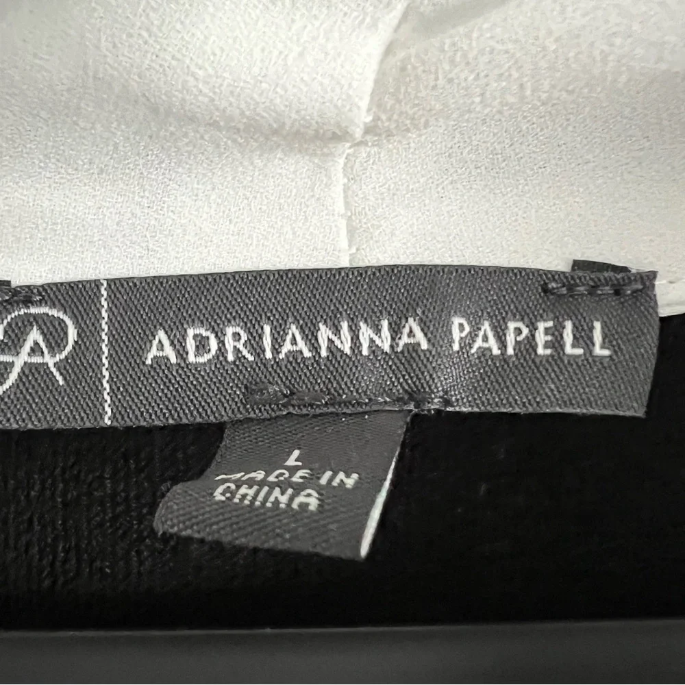 Adrianna Papell Black and White Tie-Neck Top - Picture 5 of 5